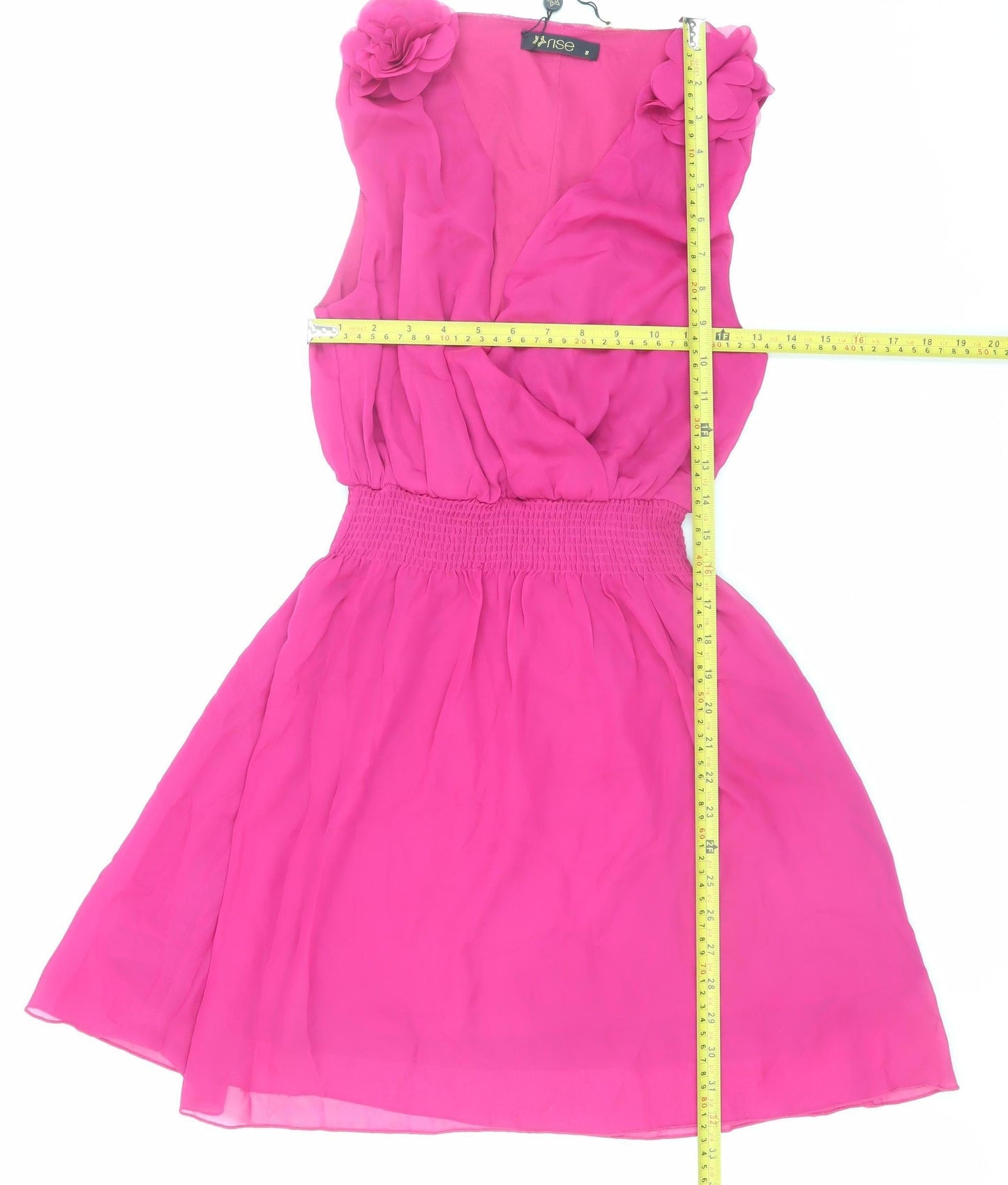 Rise Womens Pink Fit & Flare Sleeveless Short Party Dress Size 8