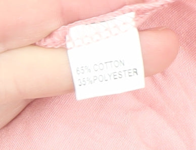 HEY HEY Women's Pink Asymmetrical Chiffon Blouse Size S