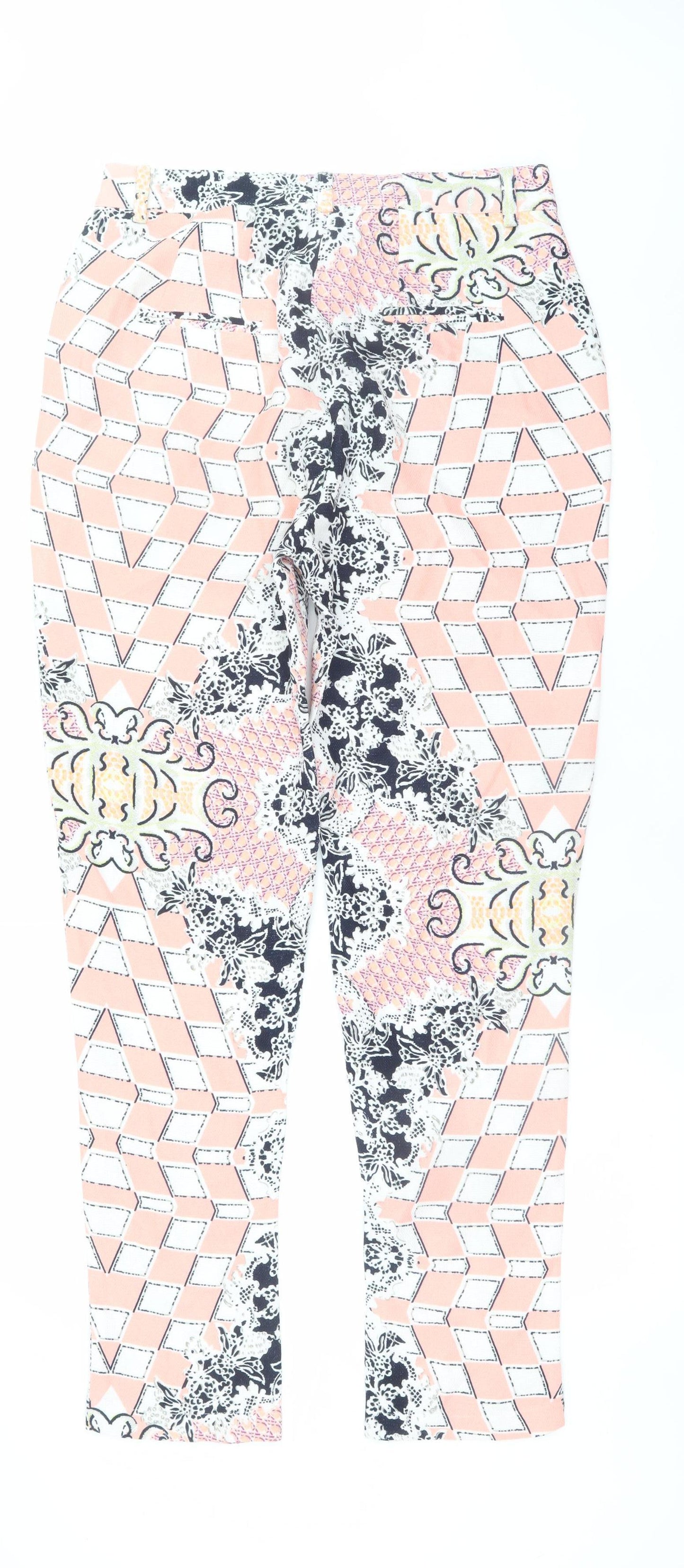 Boohoo Women’s Multicoloured Tapered Trousers Size 12 Polyester