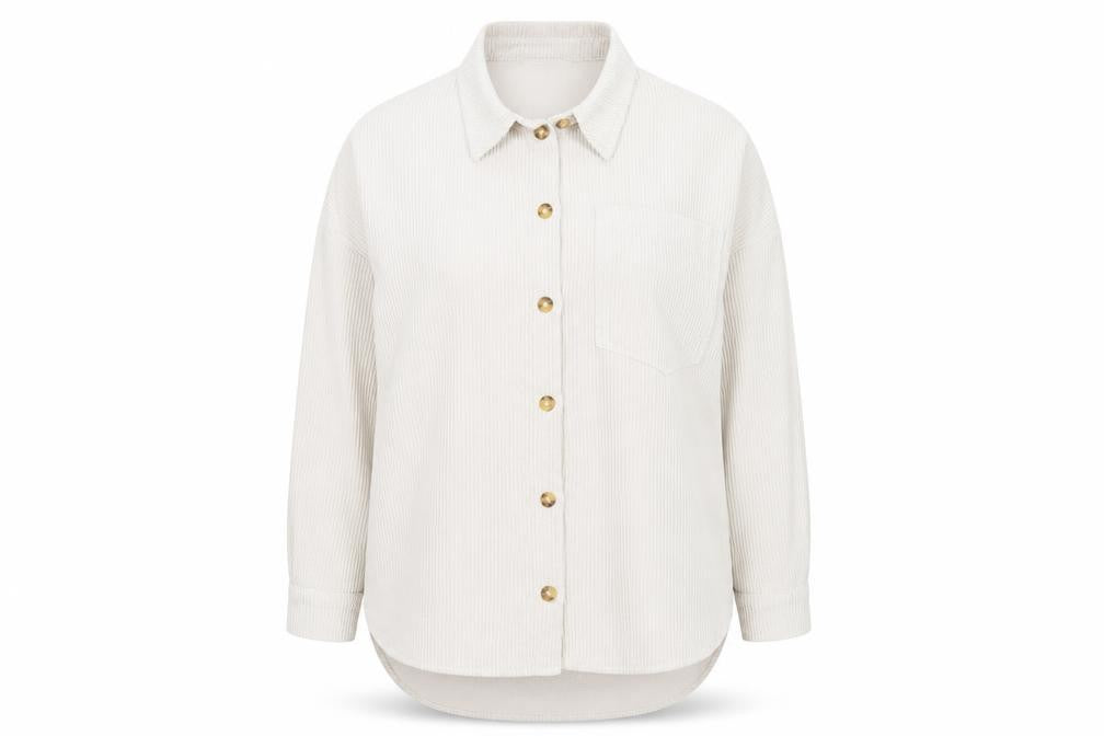 Stradivarius Women Beige Corduroy Button Jacket Size 14