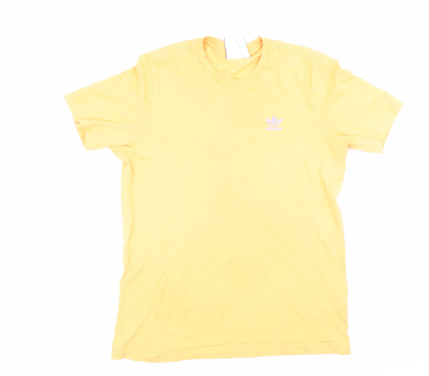 Adidas Men's Yellow Crew Neck Cotton T-Shirt Size S