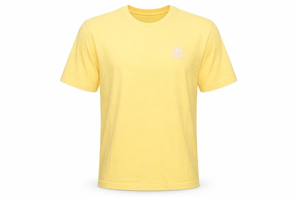 Adidas Men's Yellow Crew Neck Cotton T-Shirt Size S