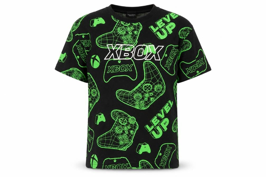 Xbox Boys Black Green Graphic Print Short Sleeve Gaming T-Shirt Size 146/152