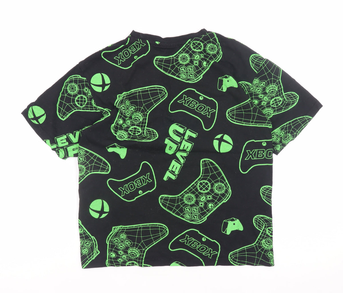 Xbox Boys Black Green Graphic Print Short Sleeve Gaming T-Shirt Size 146/152