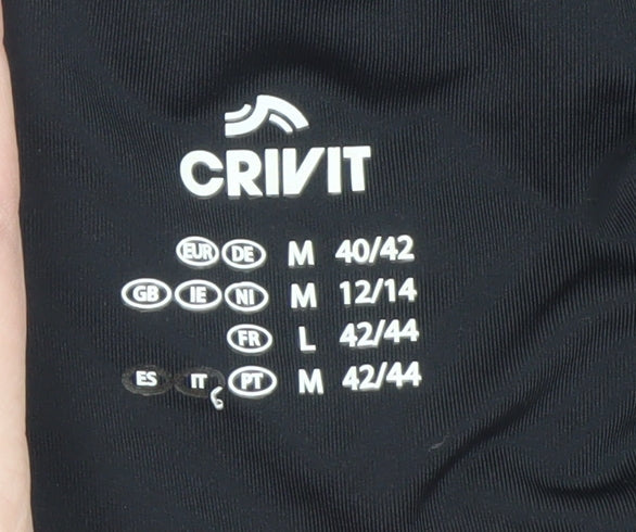 Crivit Women’s Black Ankle Leggings Size 12-14 Stretch Mid Rise Activewear