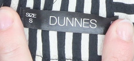 Dunnes Women’s Black Geometric Cropped Wide-Leg Trousers Size S