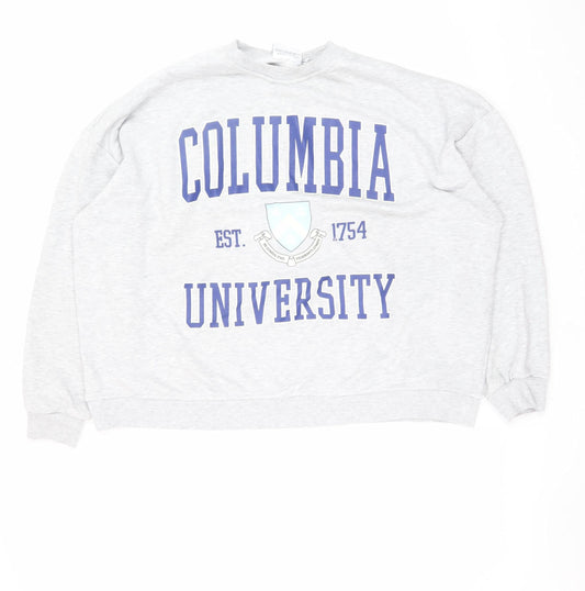 Columbia University Grey Sweatshirt Women Large Crew Neck Pullover