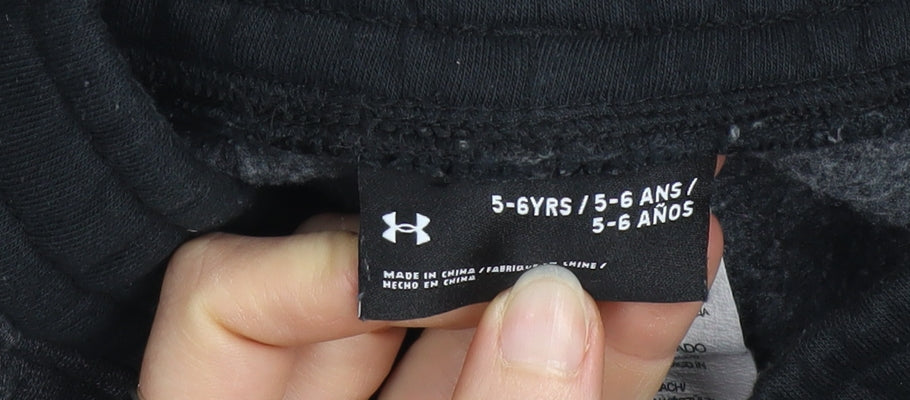Under Armour Boys Black 5-6 Years Jogger Sweatpants with Cargo Pockets