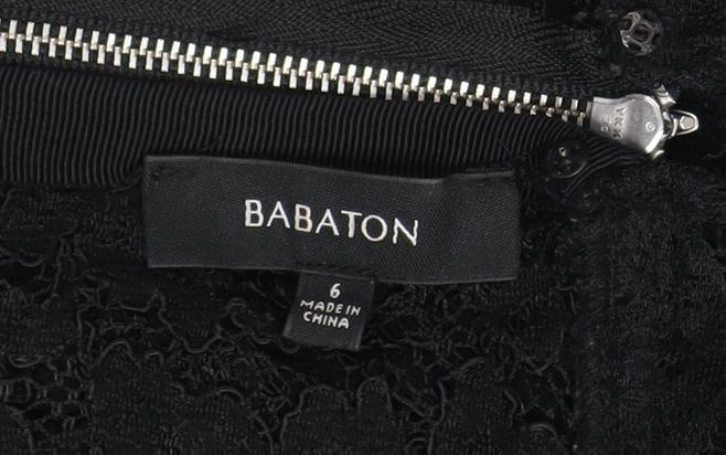 Babaton Women's Black Lace Short Sleeve Sheath Party Dress Size 6