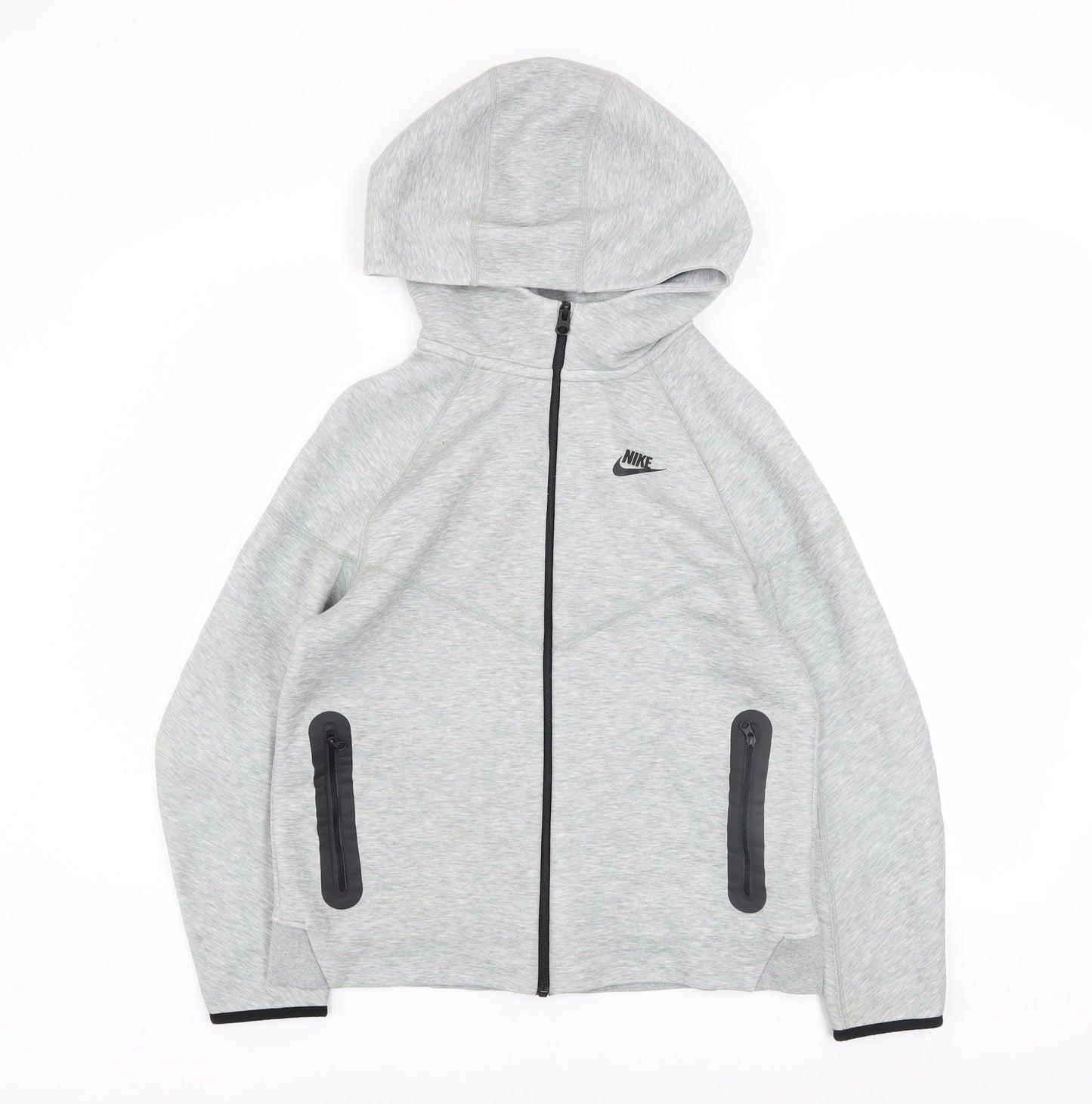 Nike Boys Grey Full Zip Hoodie XL 158-170cm Sportswear Sweatshirt