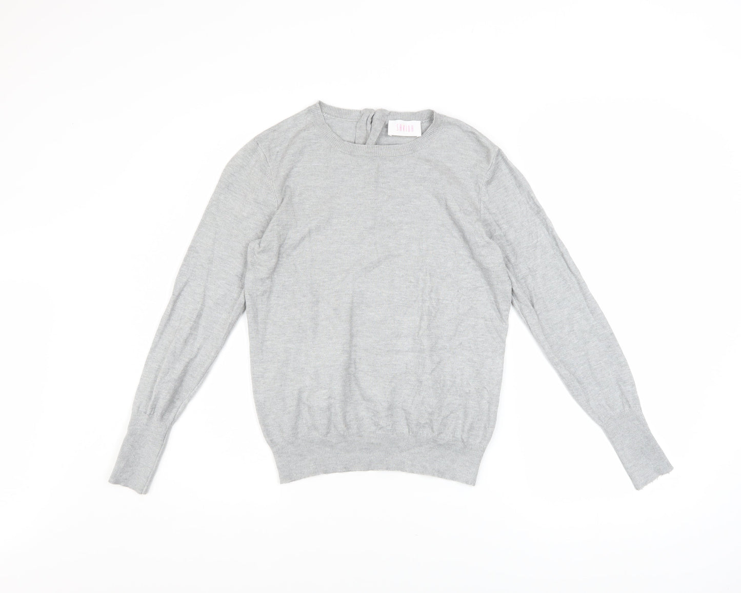 Savida Women's Grey Crew Neck Long Sleeve Pullover Jumper Size 12