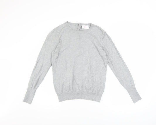 Savida Women's Grey Crew Neck Long Sleeve Pullover Jumper Size 12