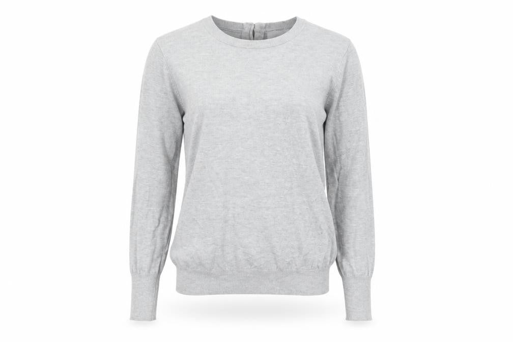 Savida Women's Grey Crew Neck Long Sleeve Pullover Jumper Size 12