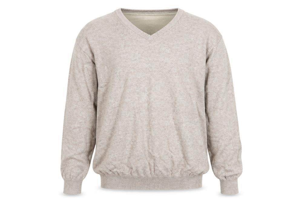 Baileys Men's Beige XL Cotton V-Neck Pullover Jumper