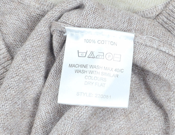 Baileys Men's Beige XL Cotton V-Neck Pullover Jumper