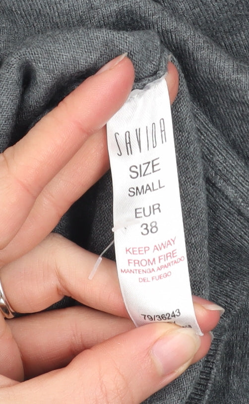 Savida Women’s Grey Crew Neck Button Back Jumper Size 10