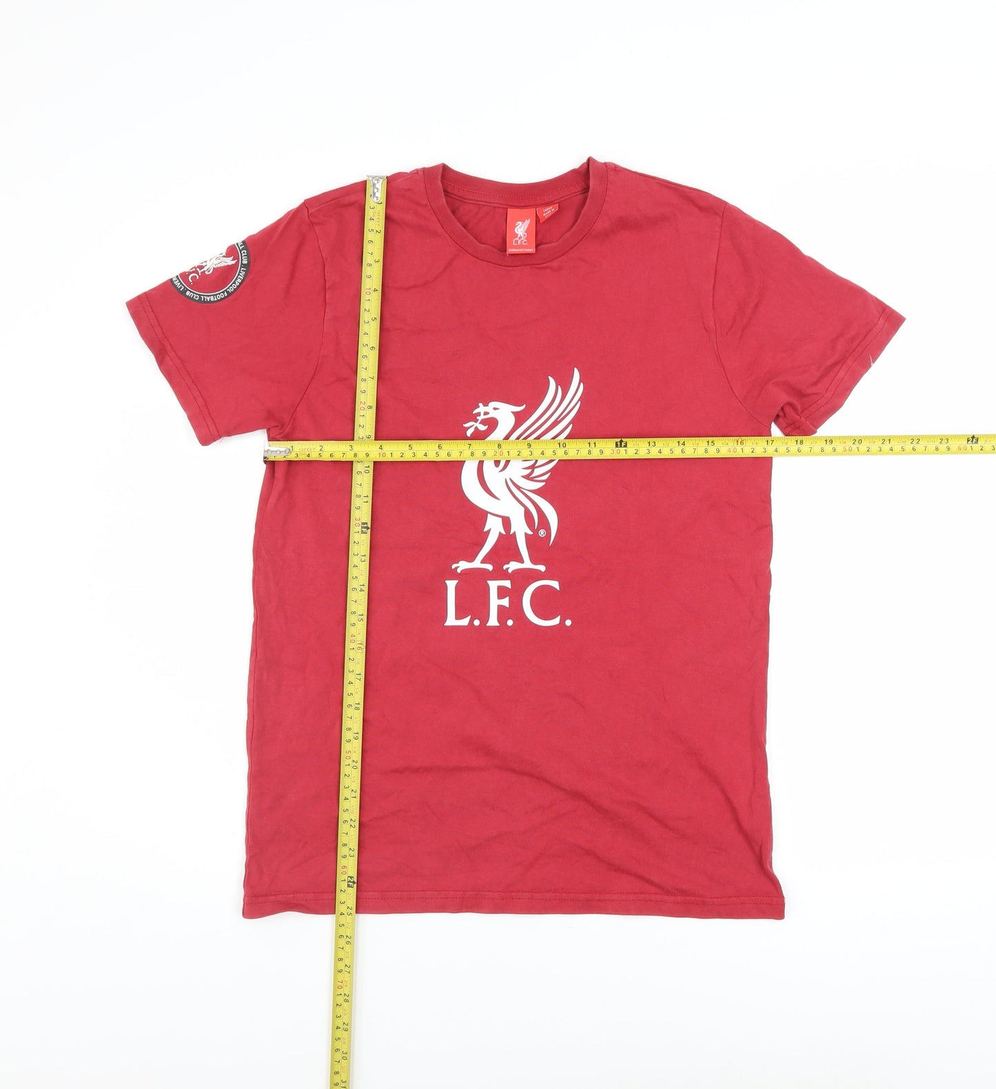 L.F.C. Boys Red Short Sleeve Cotton T-Shirt 12-13 Years Football Logo Top