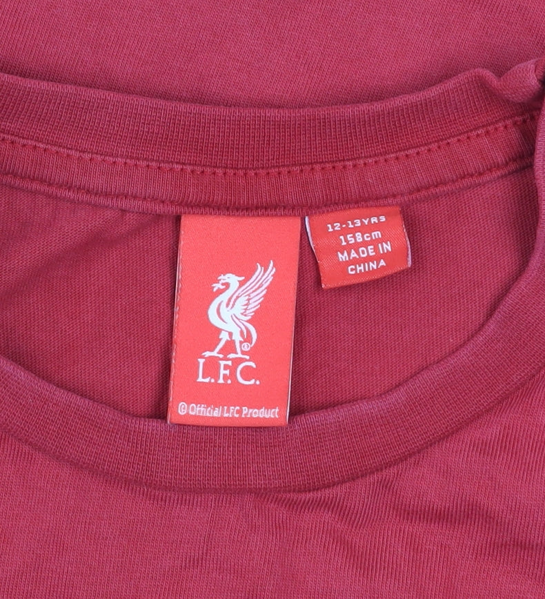 L.F.C. Boys Red Short Sleeve Cotton T-Shirt 12-13 Years Football Logo Top
