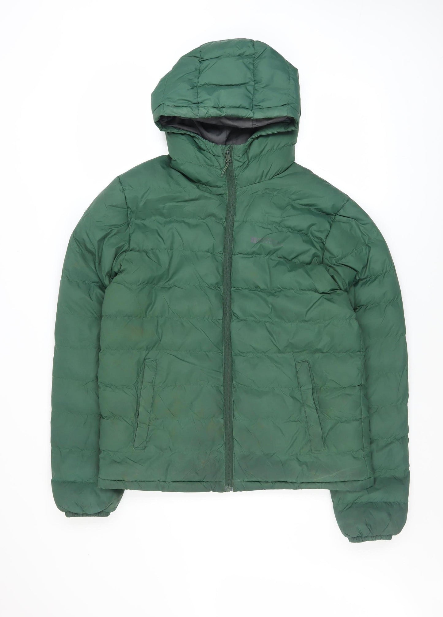 Mountain Warehouse Men's Green Puffer Jacket Size S Hooded Insulated Coat