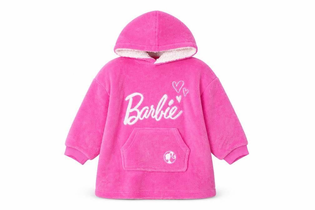 Barbie Girls Pink Hooded Fleece Lounge Set XXS-XS Winter Nightwear
