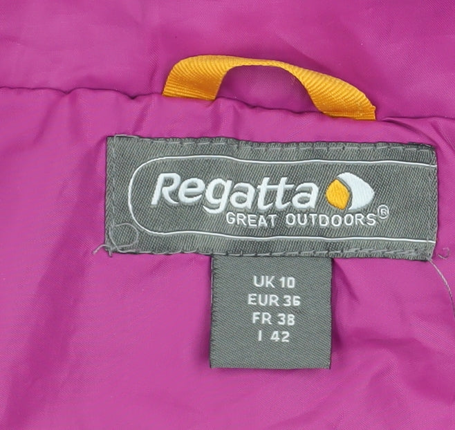 Regatta Women Pink Waterproof Hooded Rain Coat Jacket Size 10