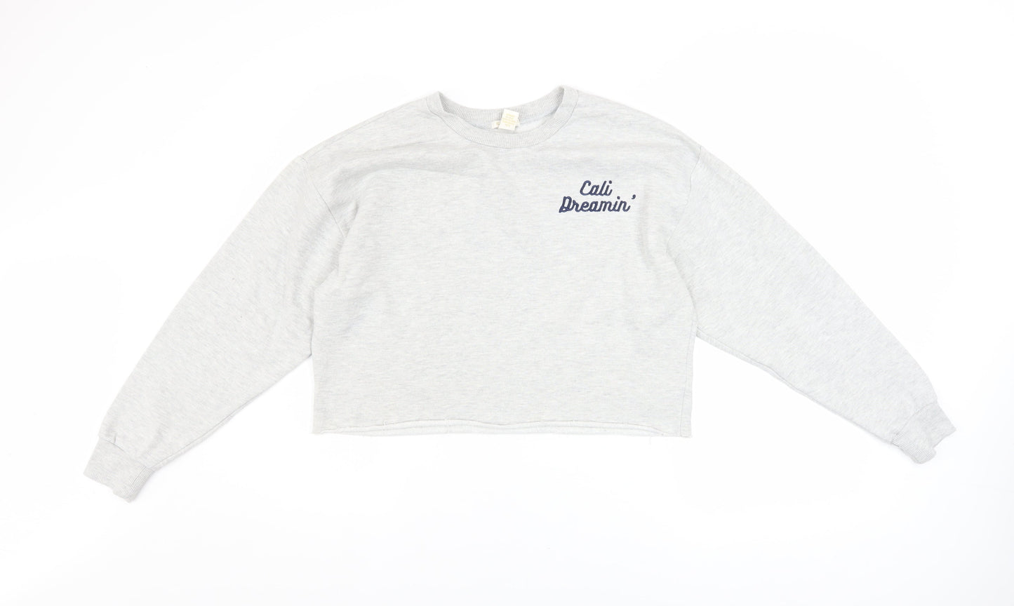 Forever 21 Women Grey 'Cali Dreamin’' Pullover Sweatshirt Size S