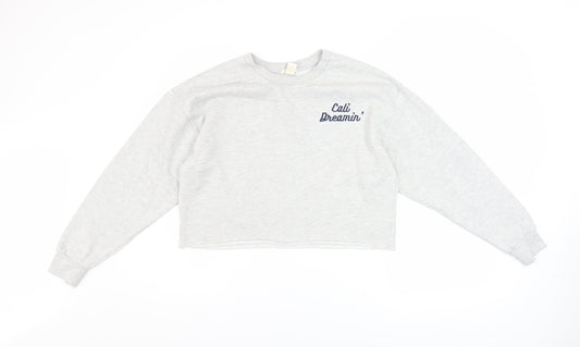 Forever 21 Women Grey 'Cali Dreamin’' Pullover Sweatshirt Size S