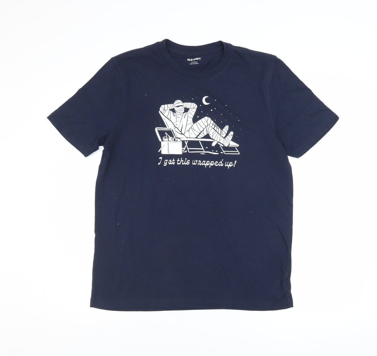 Old Navy Men's Blue Halloween Mummy Graphic T-Shirt Size S