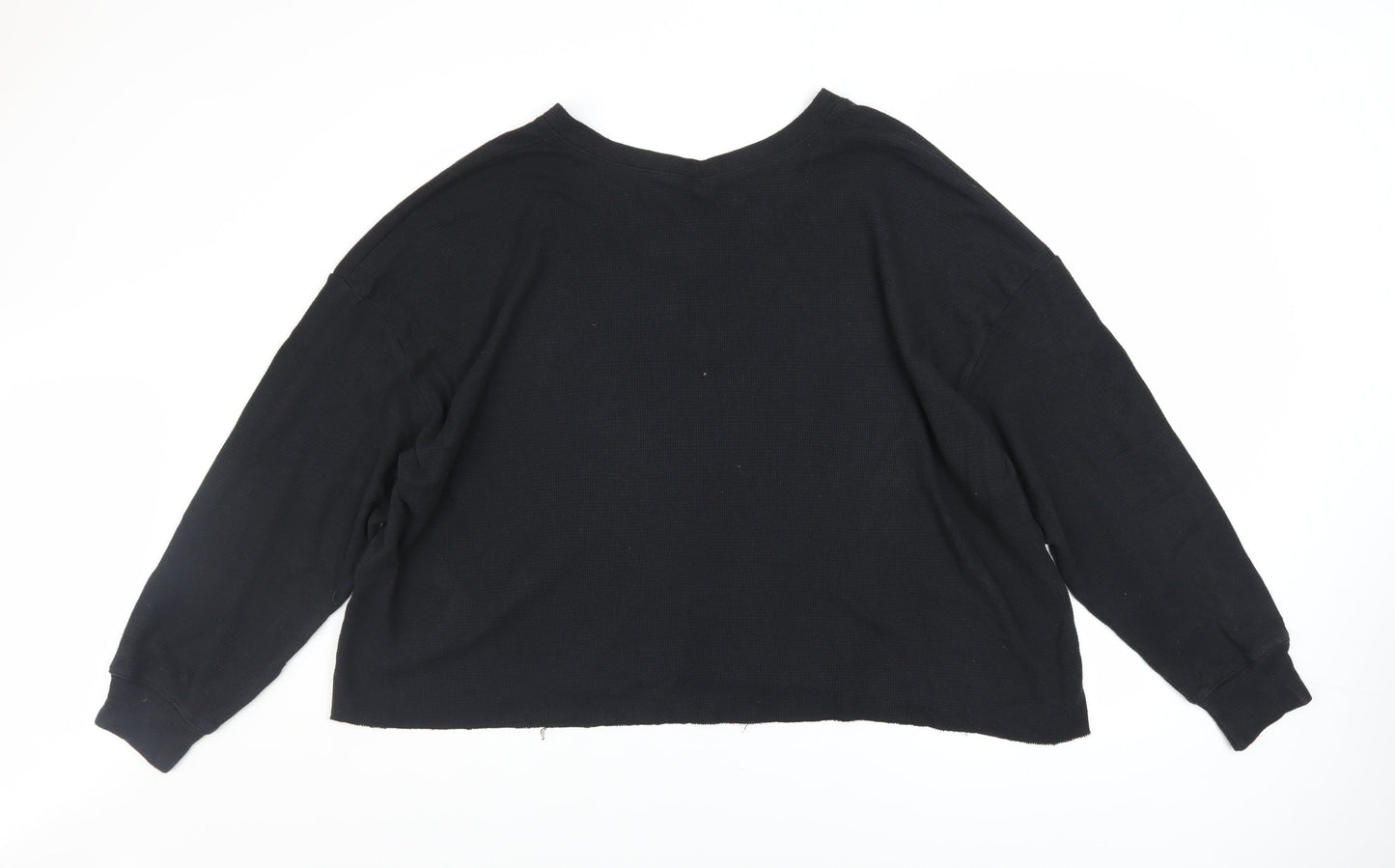 Hollister Women’s Black V-Neck Pullover Sweatshirt XL Cotton Blend