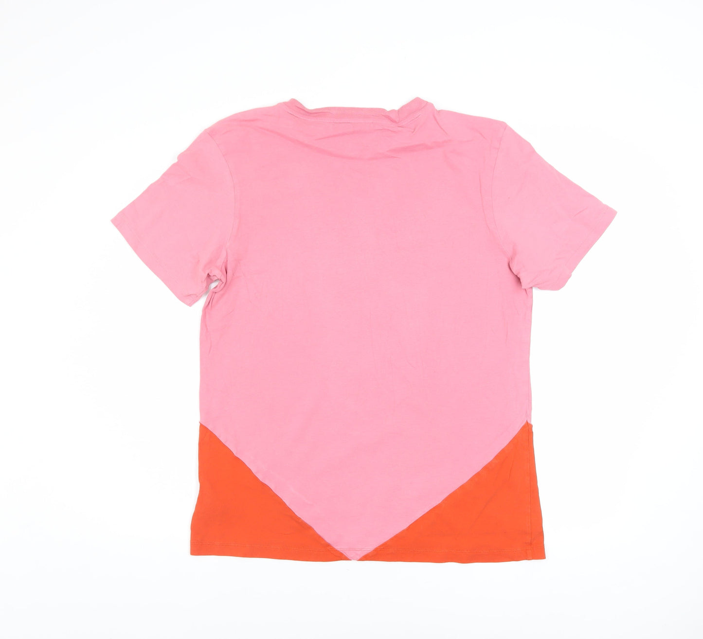 adidas Womens Pink Colourblock Cotton T-Shirt Size 10