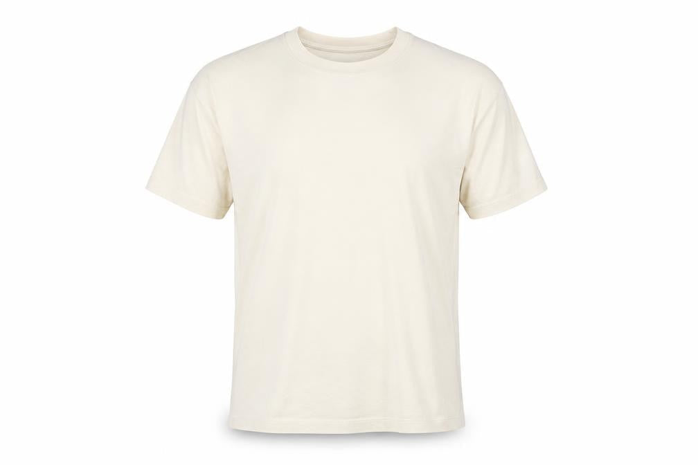 Nike Men Beige Cotton Crew Neck Short Sleeve T-Shirt Size S