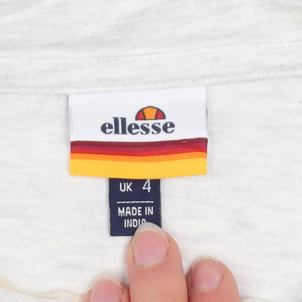 Ellesse Women's White Short Sleeve Basic T-Shirt UK 4