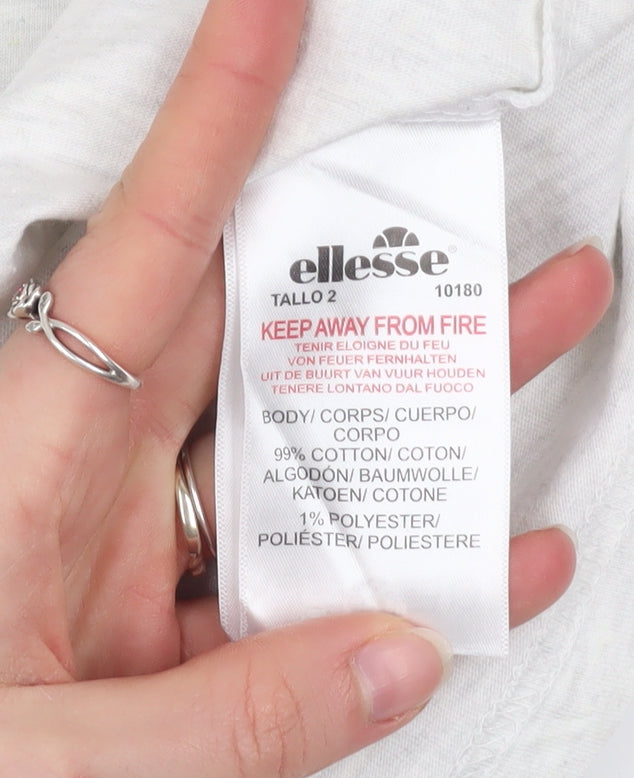 Ellesse Women's White Short Sleeve Basic T-Shirt UK 4