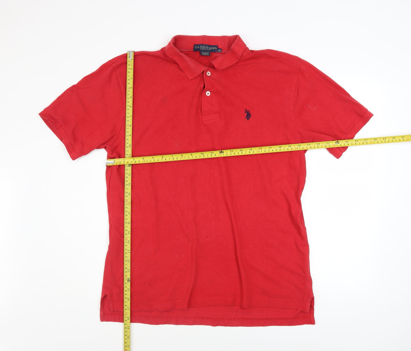 U.S. Polo Assn. Men's Red Cotton Short Sleeve Polo Shirt Size L