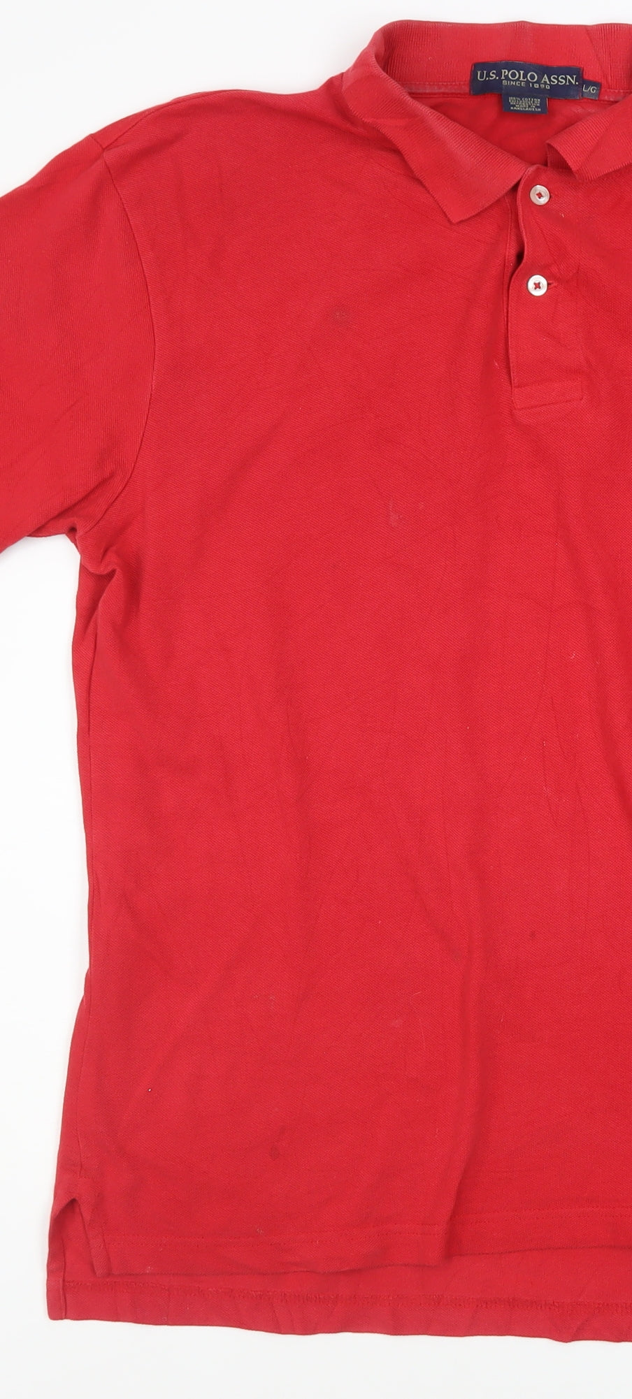 U.S. Polo Assn. Men's Red Cotton Short Sleeve Polo Shirt Size L
