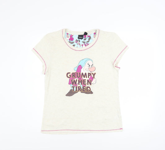 Disney Women's Beige Grumpy Pyjama Top T-Shirt Style Size 10-12