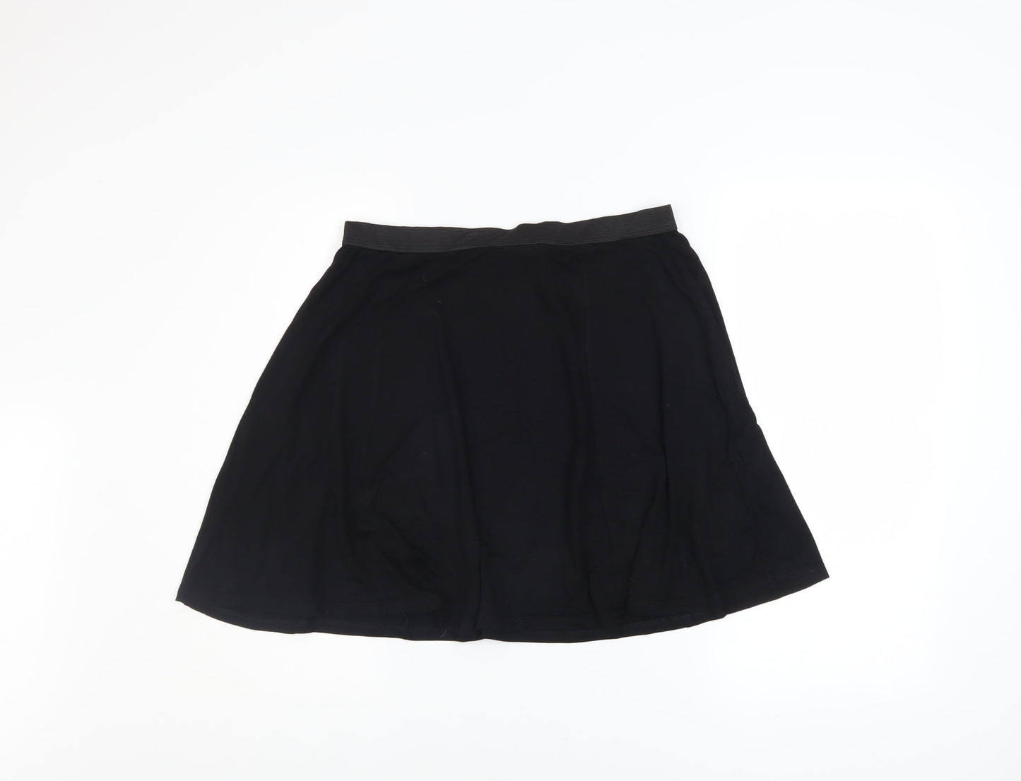 ASOS DESIGN Women Black A-Line Jersey Stretch Skirt Size 16