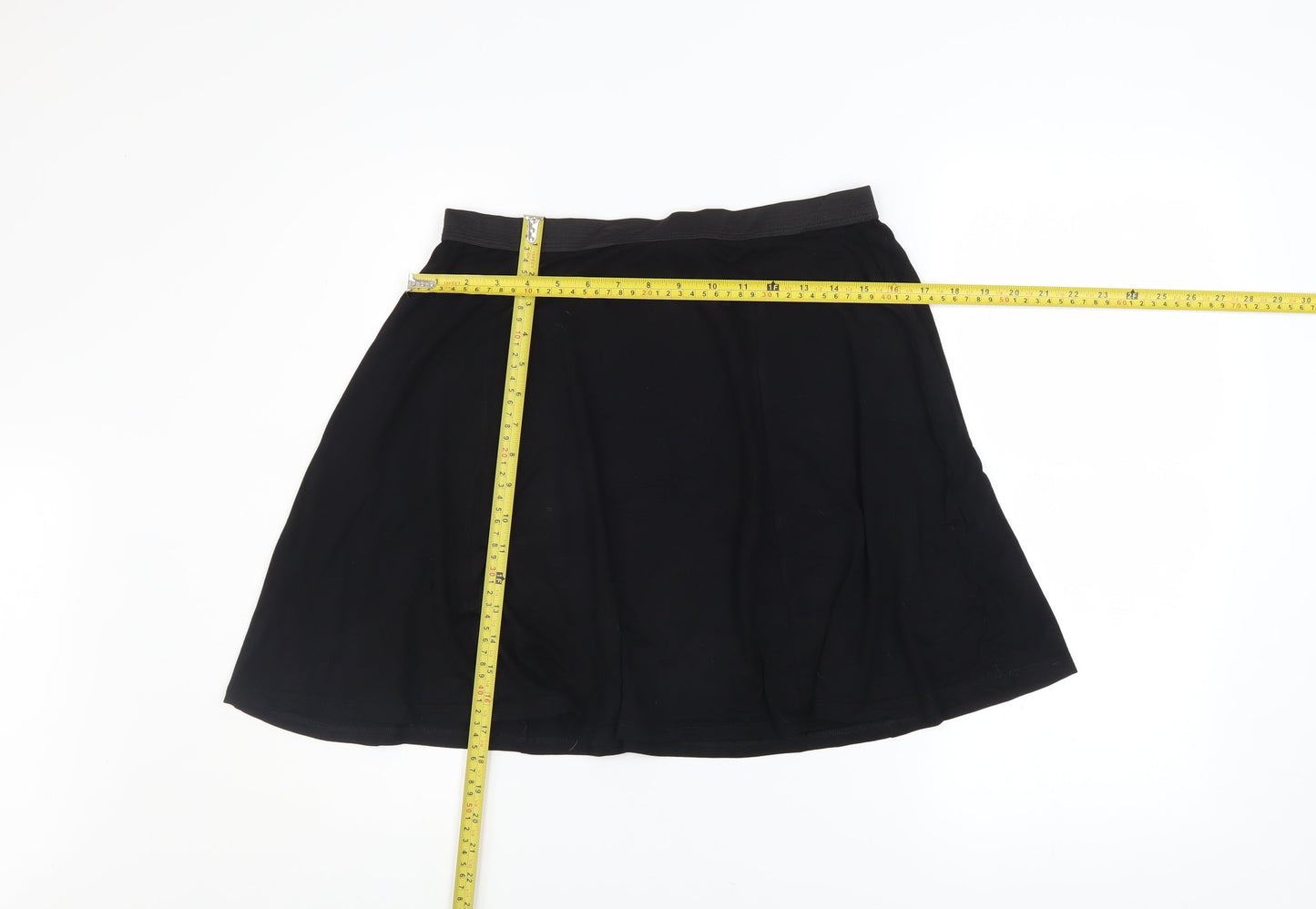 ASOS DESIGN Women Black A-Line Jersey Stretch Skirt Size 16