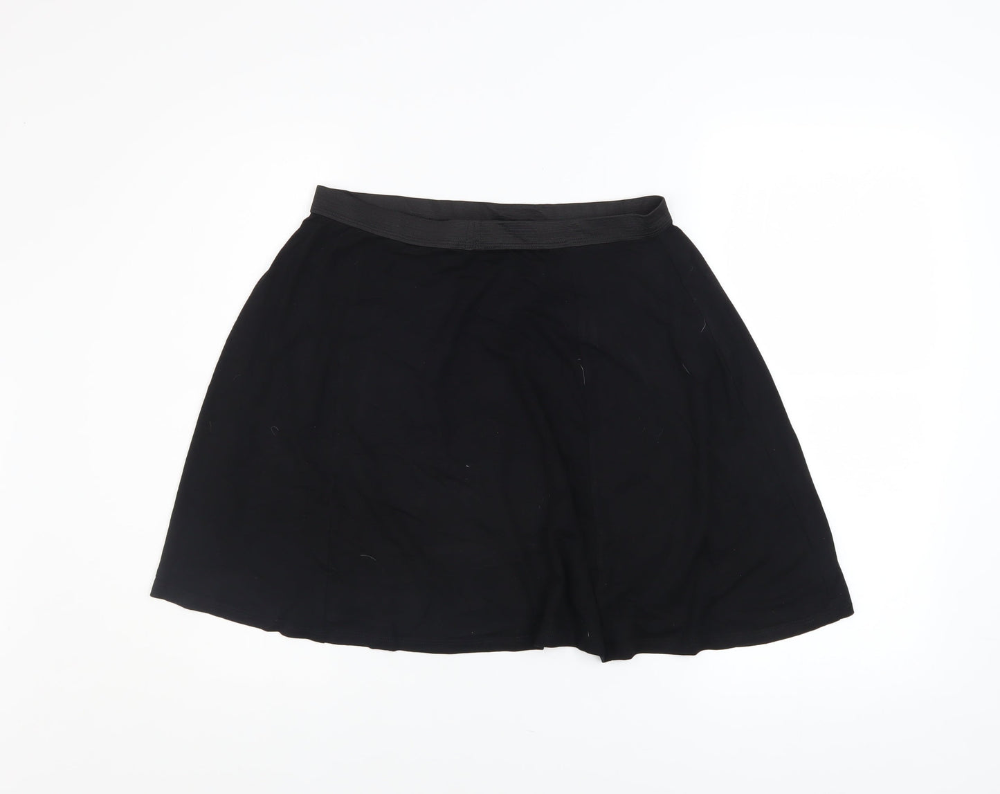 ASOS DESIGN Women Black A-Line Jersey Stretch Skirt Size 16