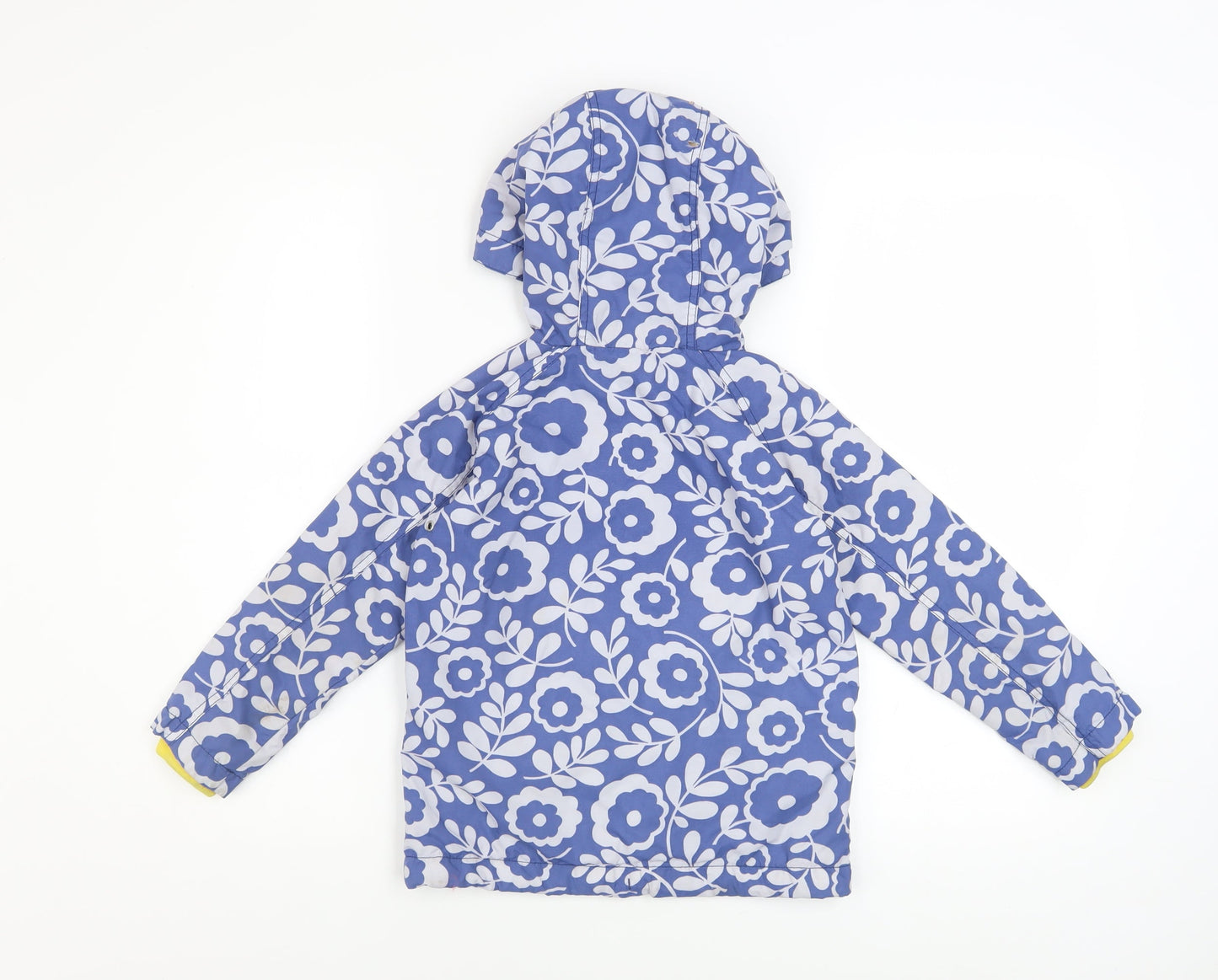 Mini Boden Girls Blue Floral Hooded Rain Coat Jacket 4-5 Years