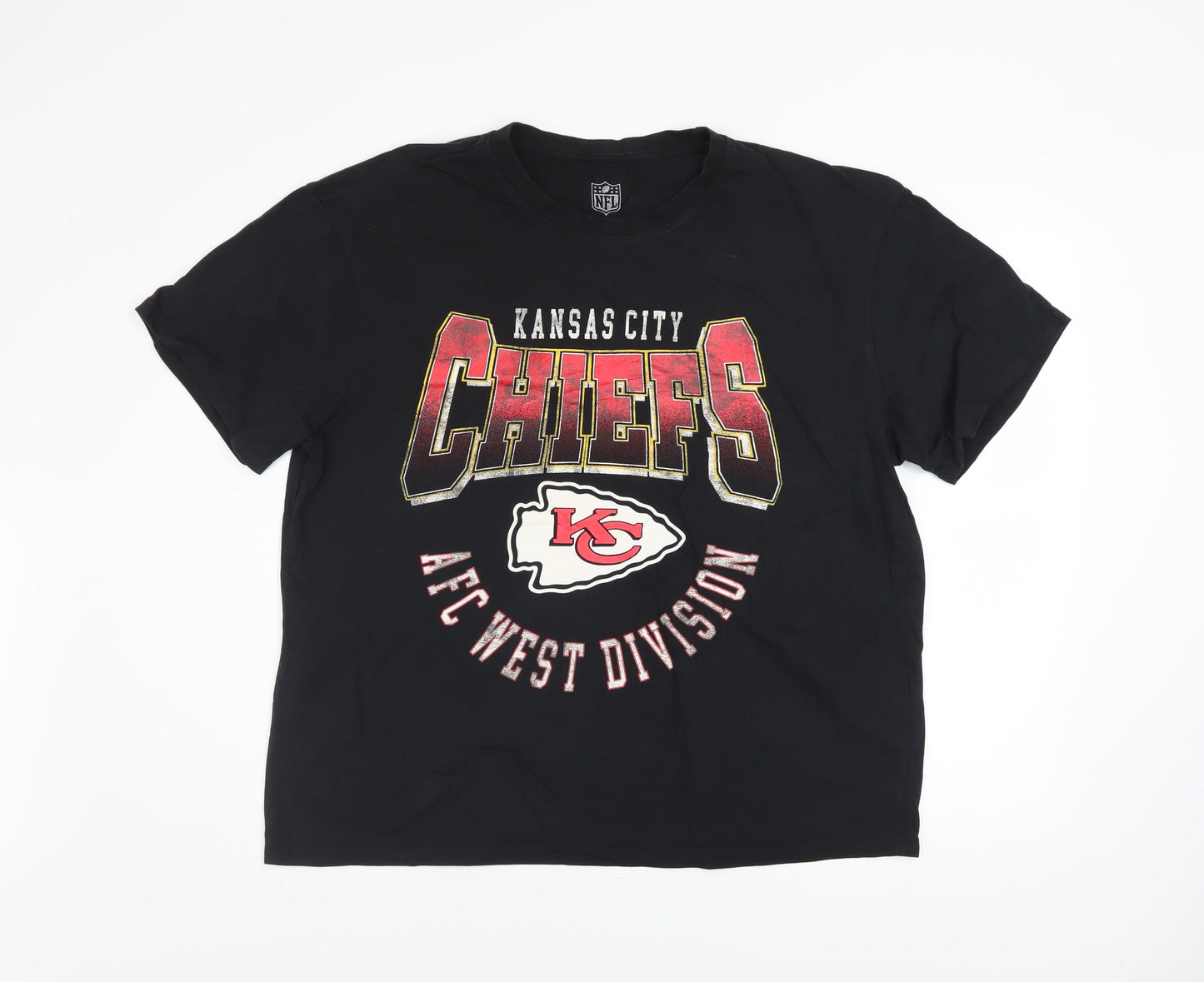 NFL Kansas City Chiefs Men's Black Cotton Graphic T-Shirt L
