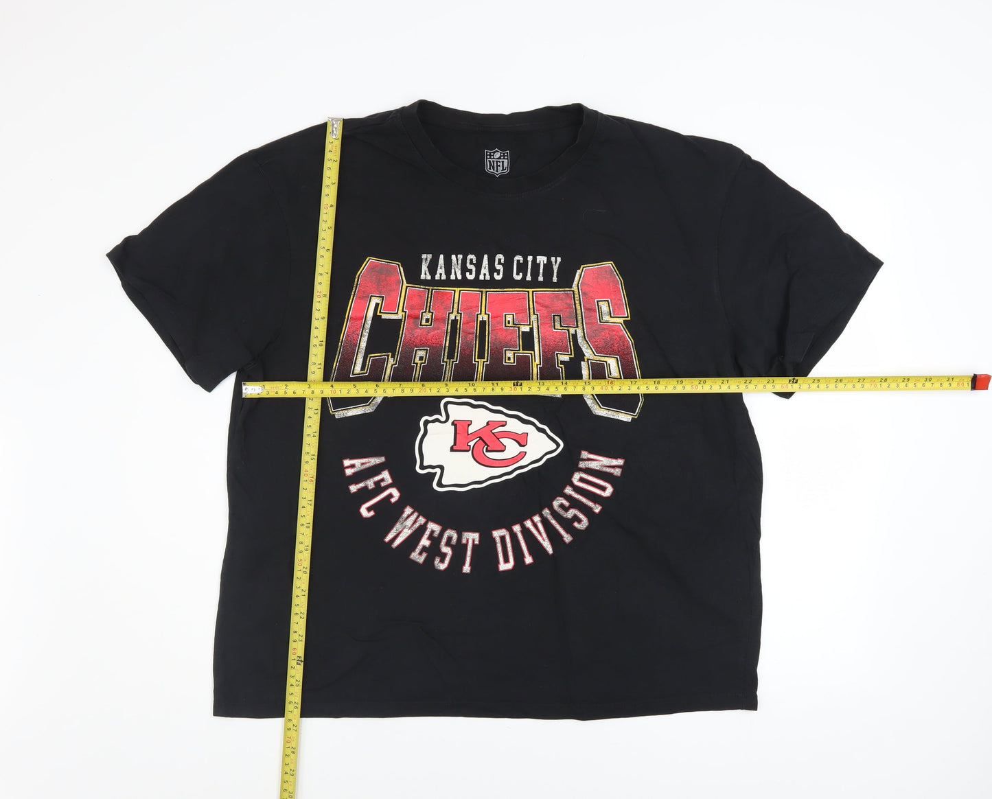 NFL Kansas City Chiefs Men's Black Cotton Graphic T-Shirt L