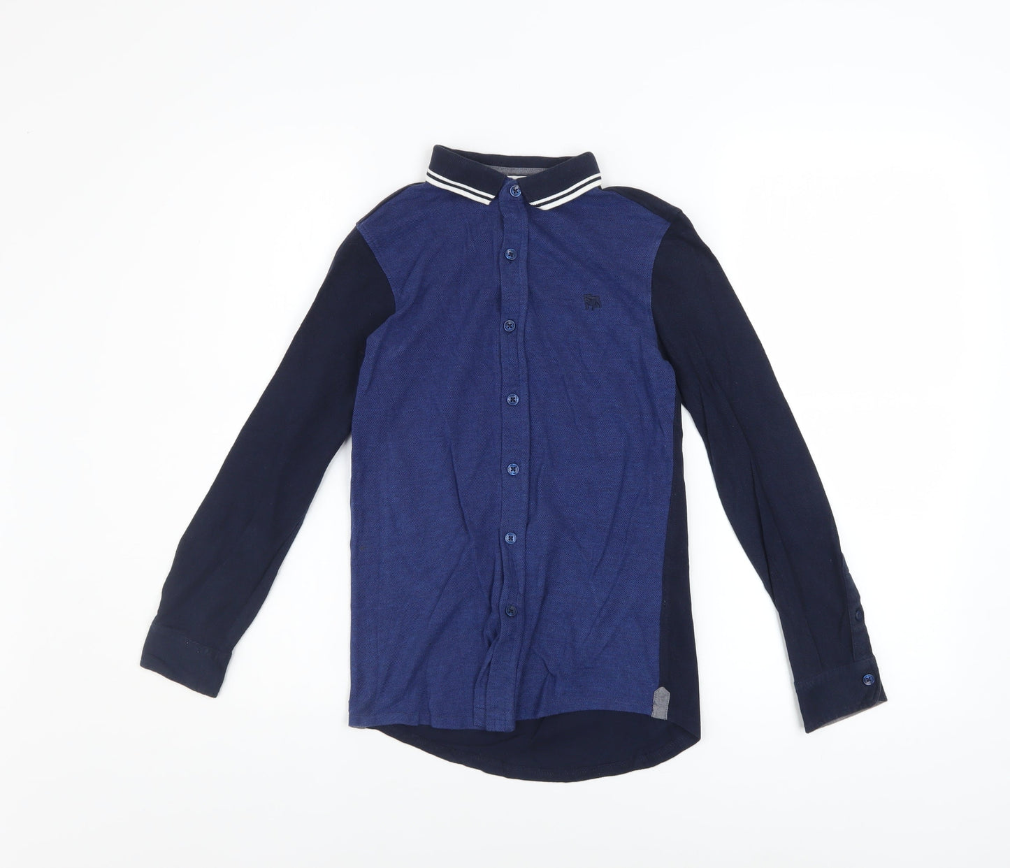 Jasper Conran Boys Blue Long Sleeve Button-Up Cotton Shirt Age 9