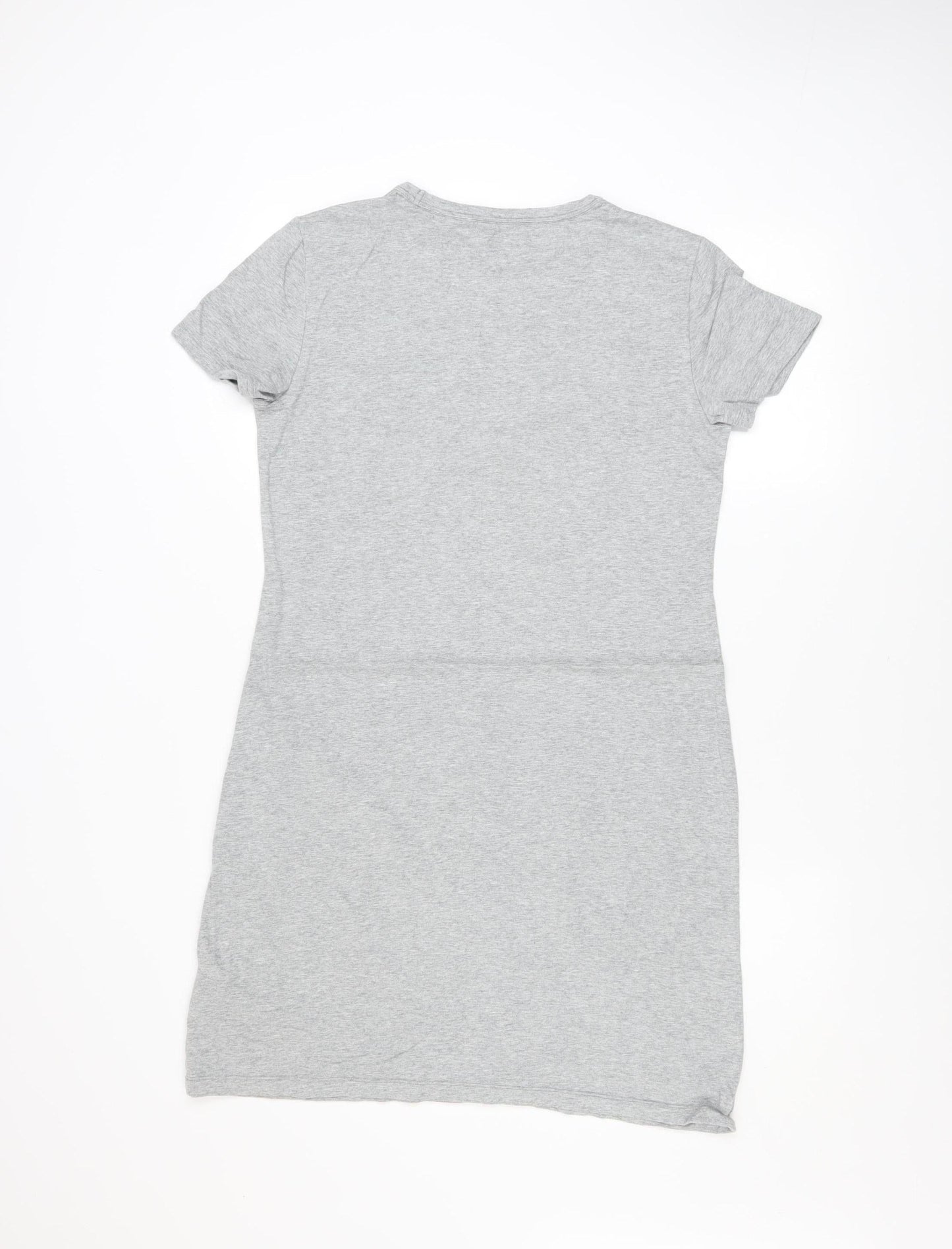 DKNY Women Grey T-Shirt Dress Small Casual Jersey Logo