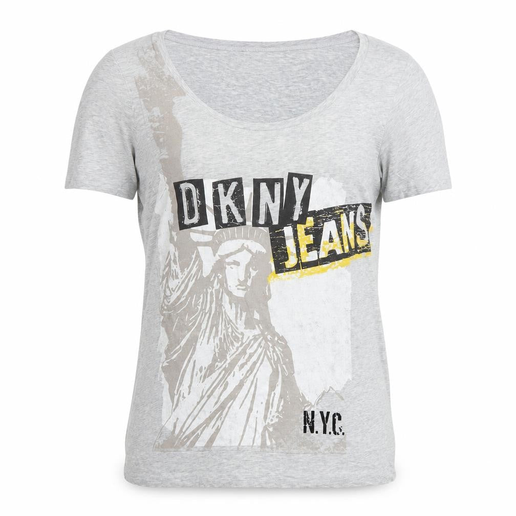 DKNY Jeans Men's Grey Graphic Print T-Shirt Medium
