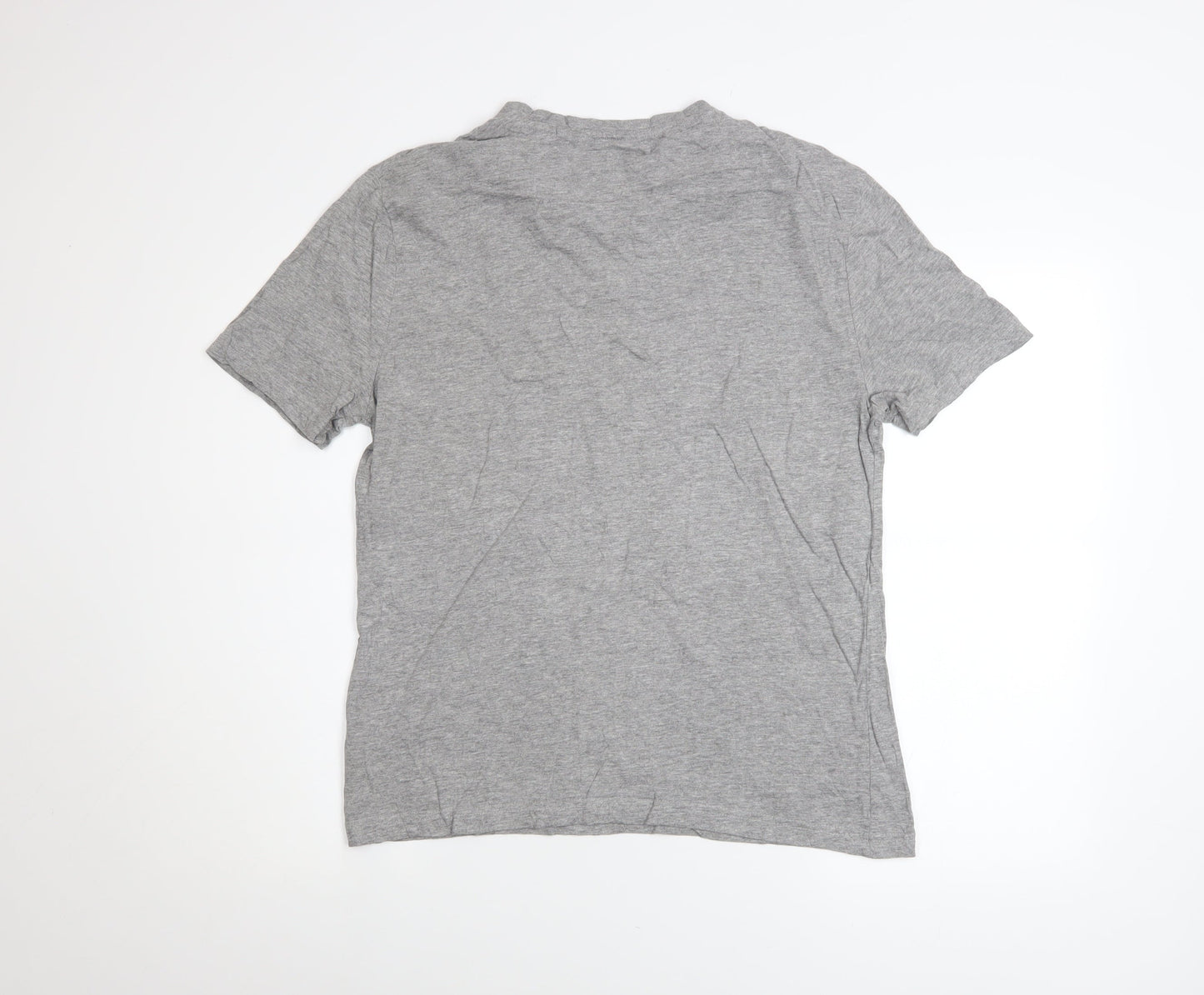 Original Penguin Men Grey Graphic Penguin Print Crew Neck T-Shirt M