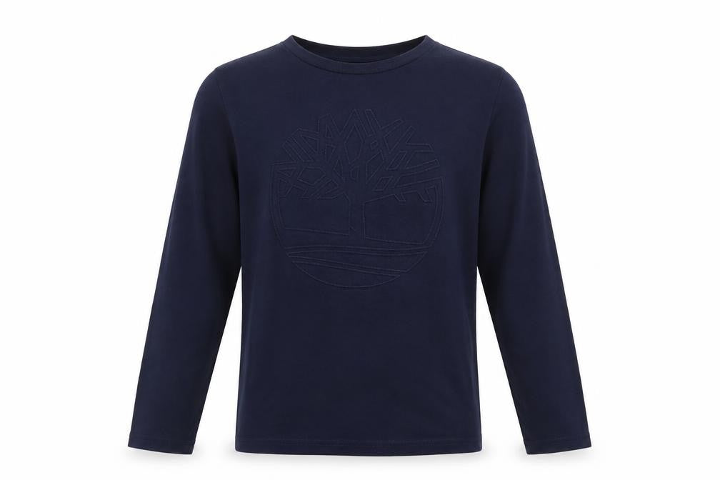 Timberland Boys Navy Long Sleeve Logo T-Shirt Size 14-16 Years Cotton Blend