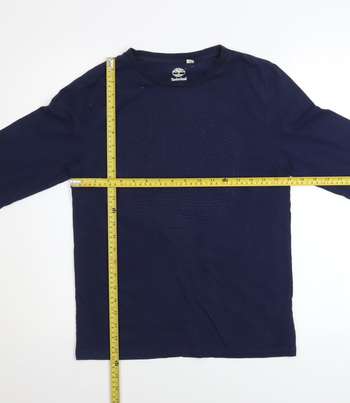 Timberland Boys Navy Long Sleeve Logo T-Shirt Size 14-16 Years Cotton Blend