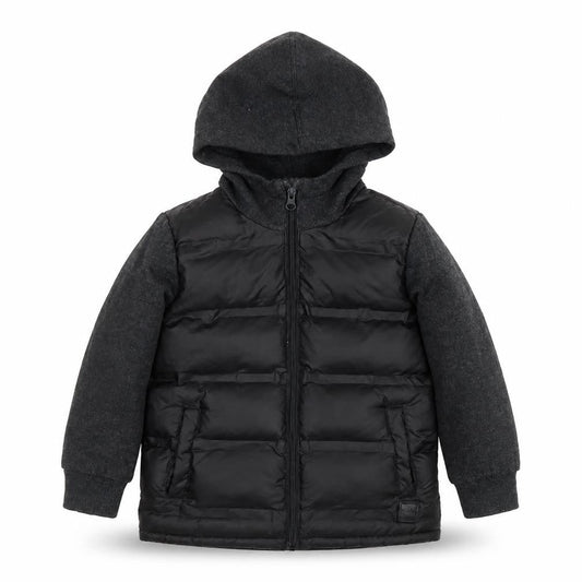 Target Boys Black Hooded Puffer Jacket 5 Years Full Zip Warm Winter Coat