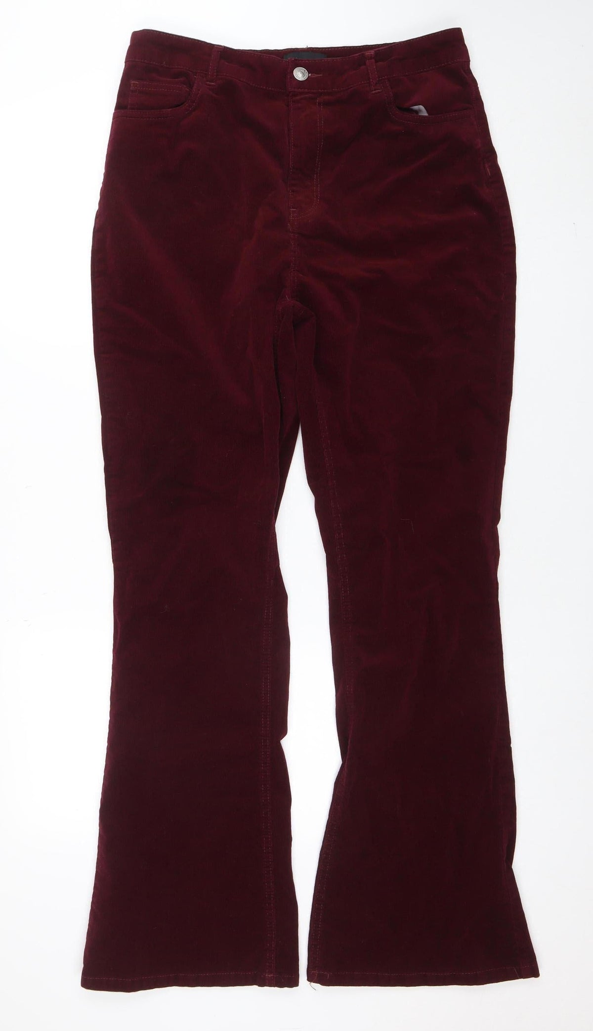 Pieces Women’s Red Velvet Flared Trousers Size 4 Regular